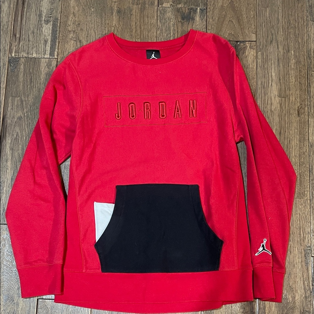 Jordan Red and Black Crewneck Sweater